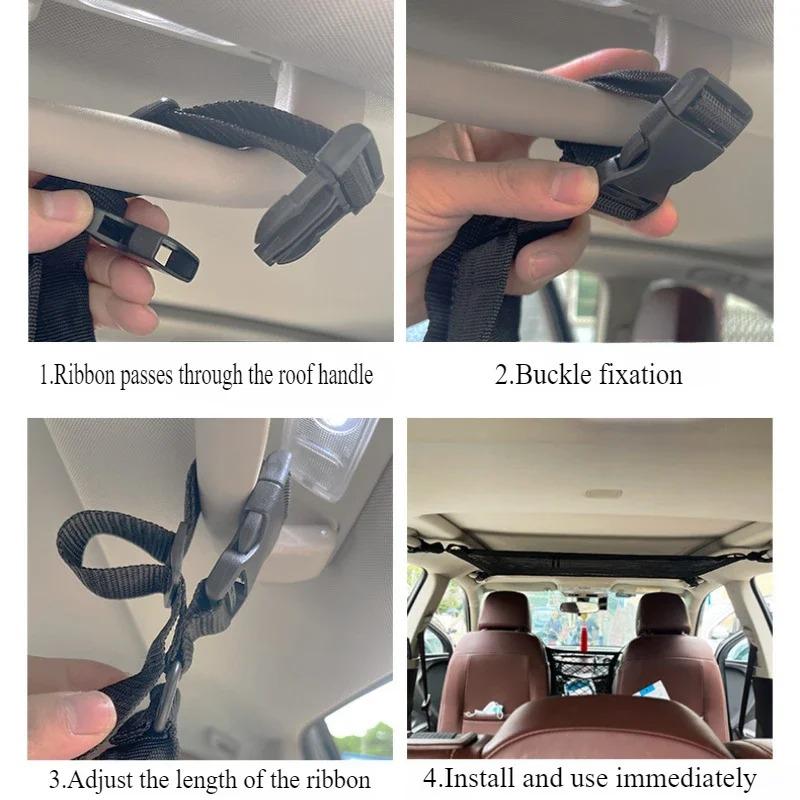 Универсальная сетка-карман для груза на потолок автомобиля, сетка для внедорожника, сумка-органайзер для хранения и наведения порядка, предотвращающая провисание, багажная сетка для фургона, кемпинга, кабины