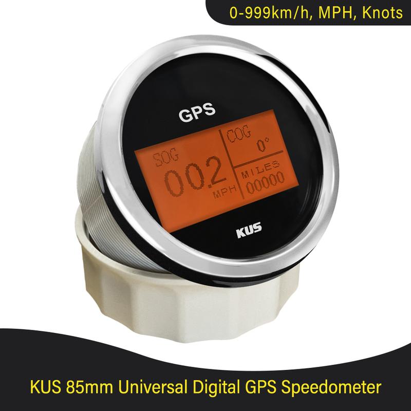 KUS Waterproof Marine Boat LCD Digital GPS Speedometer 0-999knots km/h MPH Available Tripmeter SOG COG for Car Truck 9-32V
