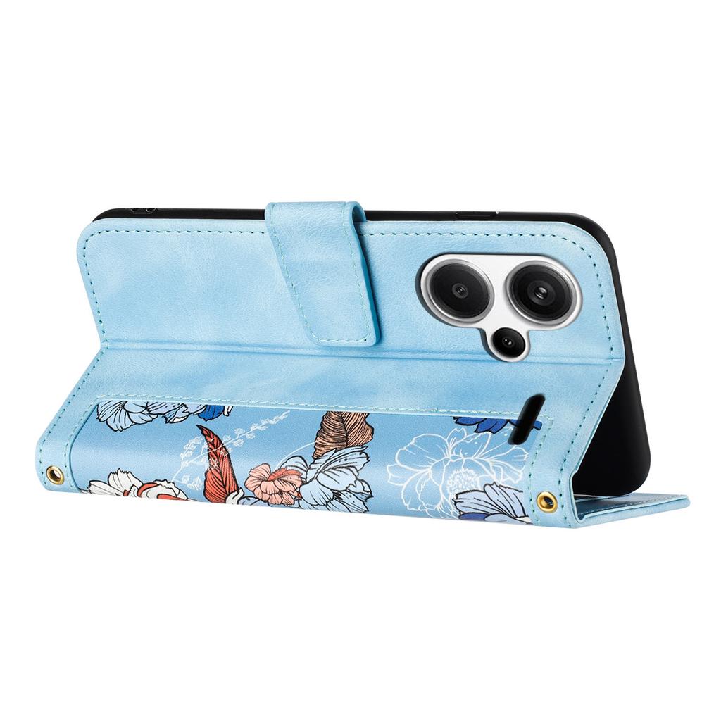 Чехол для Xiaomi Redmi Note 13 Pro+ 5G из ПУ кожи с цветочным узором, в стиле кошелька, откидная крышка для телефона