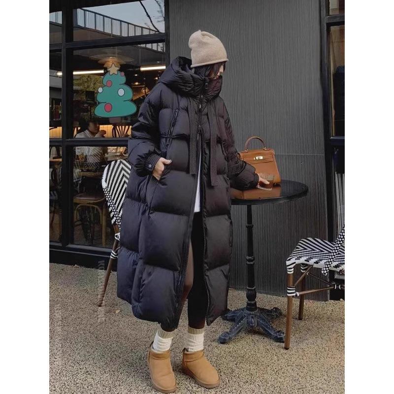 Новая утолщенная хлопковая куртка женская длинная выше колена с хлопковой подкладкой корейская версия свободной одежды из хлеба