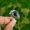 Natural Labradorite Gemstone Multi Stone Adjustable Ring 925 Silver For Girls