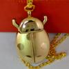 Fashion Multi-color Ladybug Pocket Watch Lightweight Quartz Pocket Watch with Chain Necklace Pocket Watch