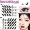 Накладные ресницы Silk Fox Eye: Черный стебель, наклонный дизайн, толстая одиночная гроздь, самопривитый сорт.