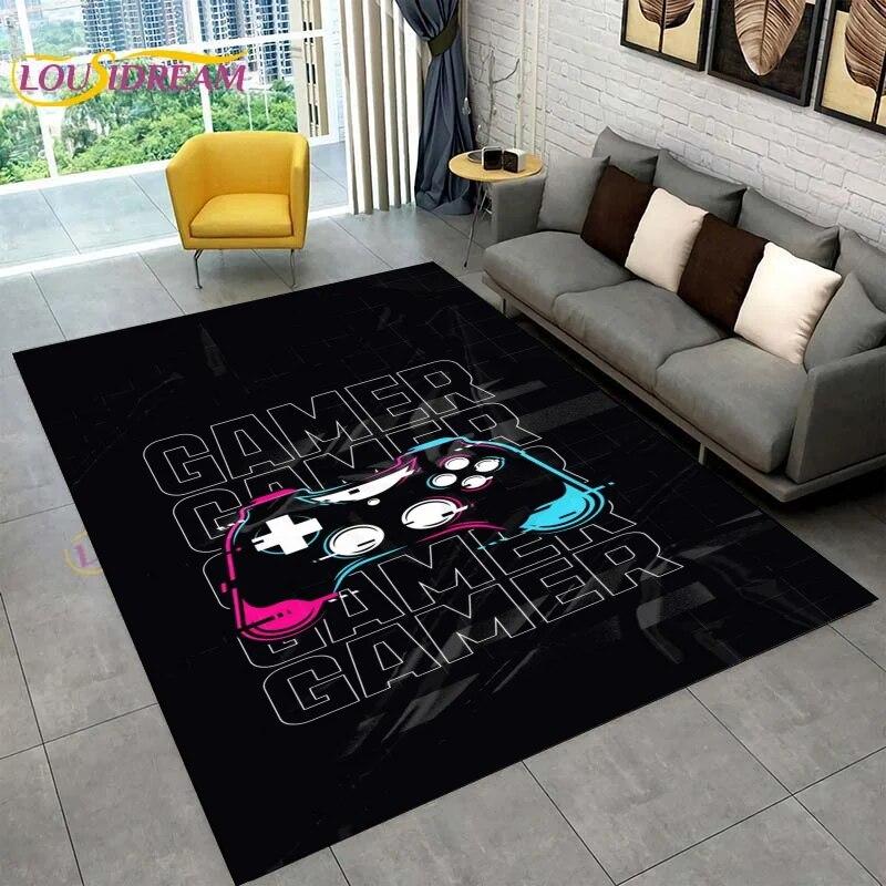 Cartoon Gamer Game Controller Area Rugs,Large Carpet Rug for Living Room Children's Room,Kids Play Crawl Non-slip Floor Mat Gift