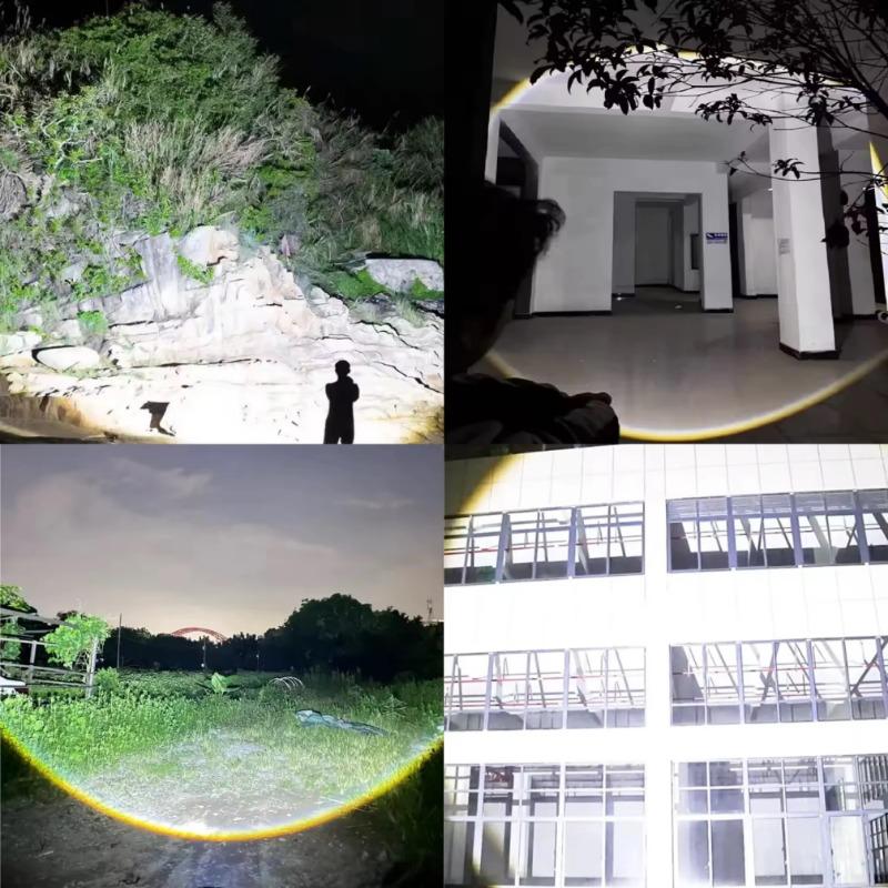 Most Powerful LED Flashlight Strong Light Tactical Torch Outdoor Waterproof Camping Hiking Lantern USB Rechargeable Lamp