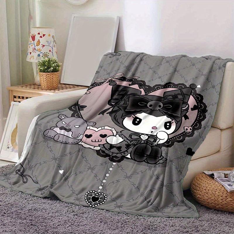 1 шт., Милый готический персонаж Sanrio Домашний декор Плед: Идеальный подарок для спальни, гостиной, в дорогу, для кемпинга, в машину, на пляж, для офисного сна. Мягкая фланелевая Т
