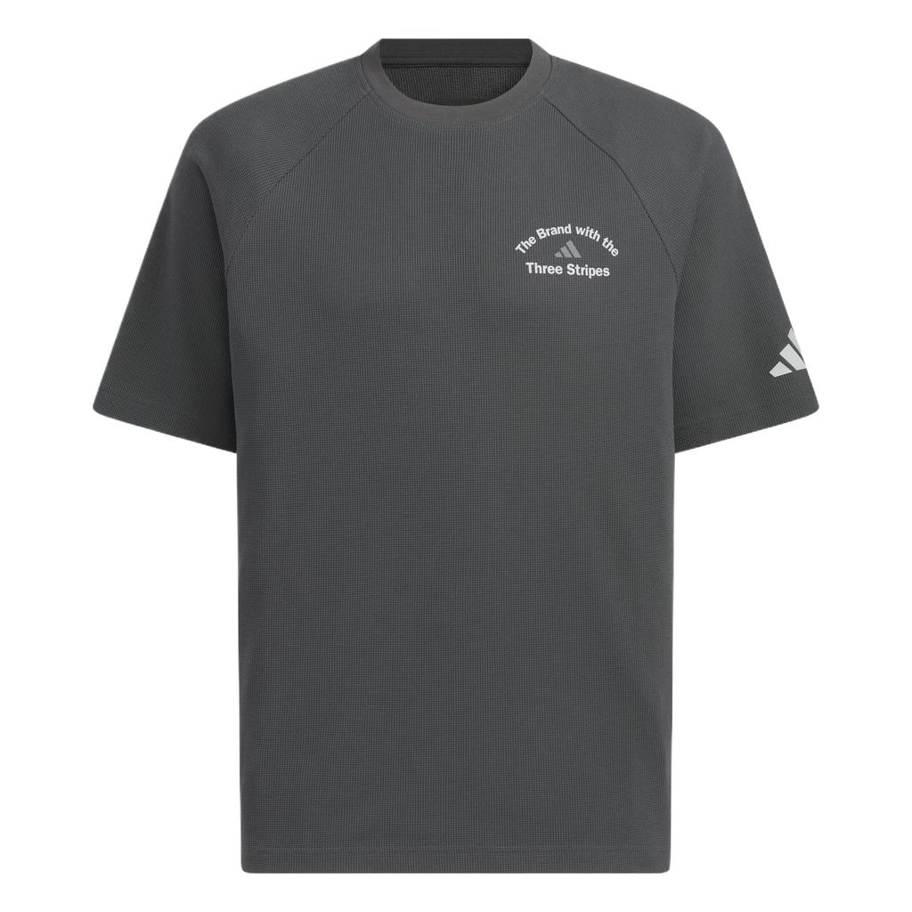 Adidas Gfx Футболка мужская оверсайз с надписью, повседневная, с коротким рукавом, топы, однотонная серая KF0128