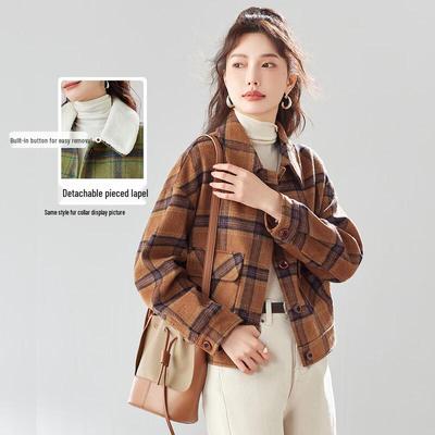 Женская клетчатая утепленная зимняя куртка TERRE BLEUE