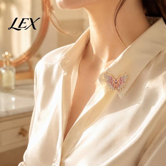 Jackets Butterfly Pin Rhinestone Brooch for Women, Vintage Insect Lapel Pin, Women Decorative Accessory Clothes Scarf Shawl Dress Bag Clothing
