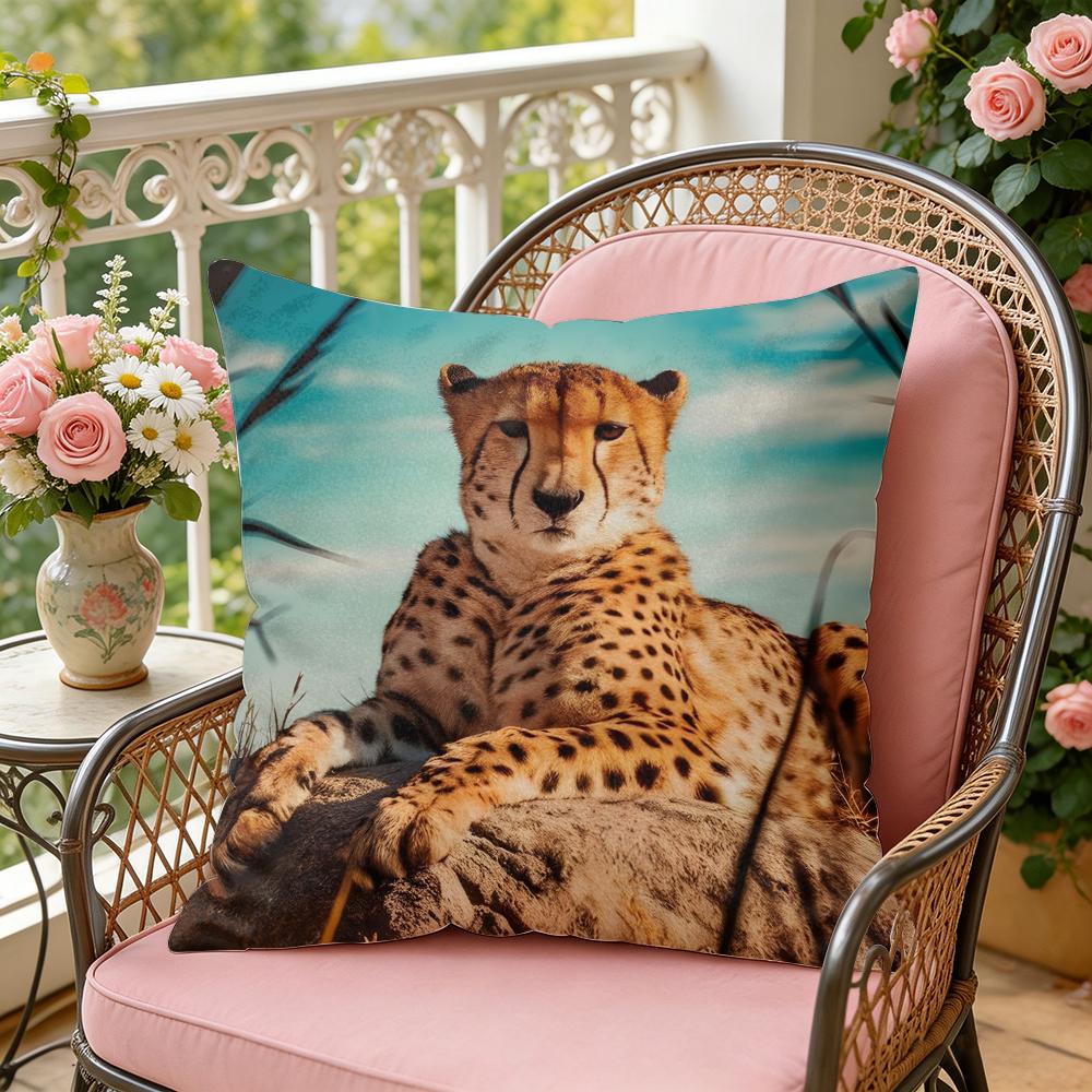 Leopard Fashion Cushion Cover Soft Plush Throw Pillow Cover DoubleSided Decorative Cushion Case Sofa Bedroom Home Decor