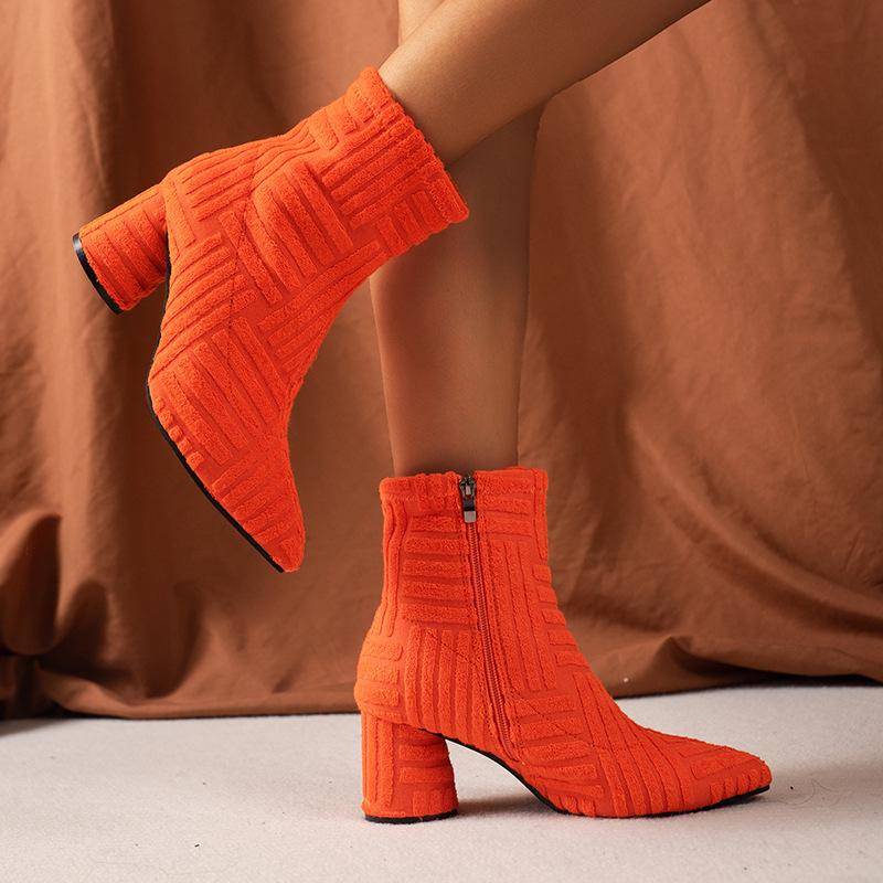 Pointed Ankle Boots for Women Autumn Winter Shoes Sexy High Heels Women Boots Female Elegant Zipper Ladies Boots Botines Mujer