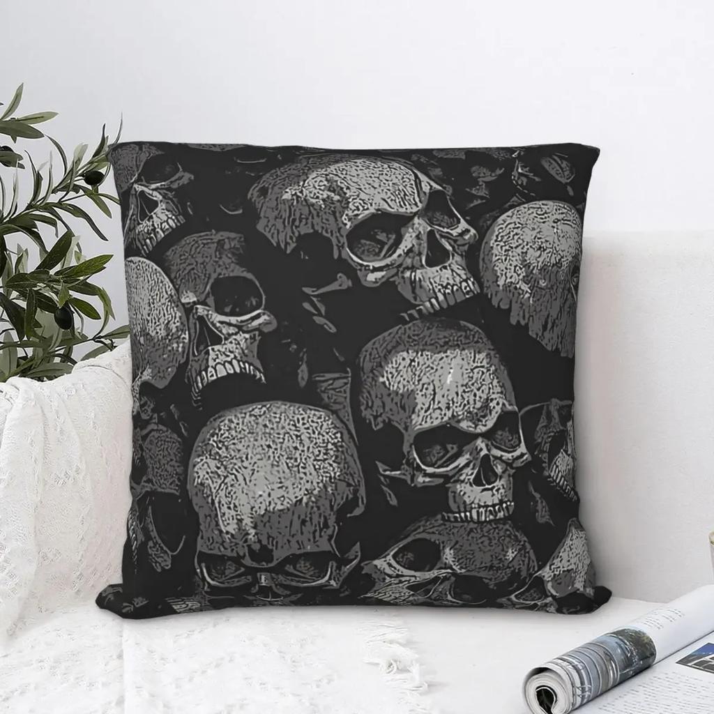 Totally Gothic Cojines Throw Pillow Case Heavy Metal 1960s Punk Cushion Home Sofa Chair Print Decorative Coussin