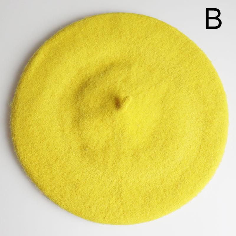 Women Beret Hat French Artist Warm Wool Blend Winter Beanie Hat Retro Vintage Solid Elegant Ladies Cap