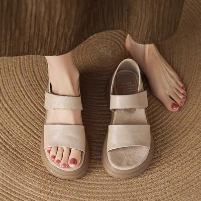 Сандалии-гладиаторы на липучке женские лето 2025 новые интернет-знаменитость удобные на платформе пляжная обувь легкие универсальные сандалии