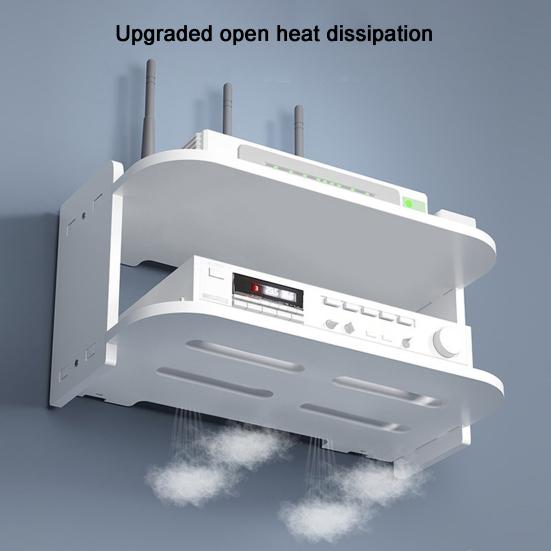 Настенная полка, маршрутизатор, органайзер для удлинителя, двухслойная конструкция, прочная несущая способность, простая установка, плавающая стойка, настенный держатель