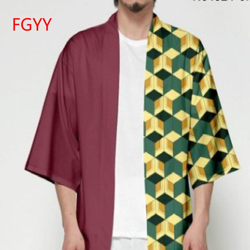 Косплей накидка Хаори аниме Клинок убийцы демонов кимоно Киламон Танджиру Нидо с одинаковым стилем