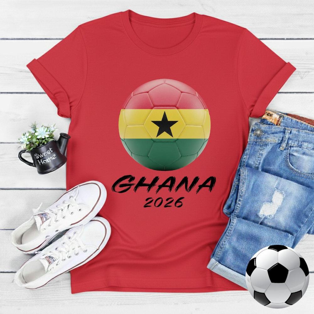 Патриотическая Гана 2026 Графическая Футболка Футболка для Ghanaian Sports Fan Футбольные Принадлежности Одежда Мужчины Женщины Летние Повседневные Хлопковые Топы