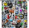 Colorful Graffiti Curtains Music Headphones DJ Art Print Blackout Window Drapes for Bedroom Living Room Kitchen Cafe Decor