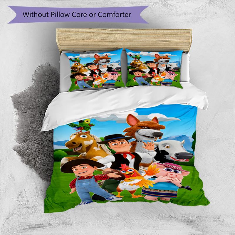 3pcs La Granja de Zenon Design Cover Set - HD Printed Bedding with 1 Cover and 2 Pillowcases - Perfect for Home and Dorm Decor