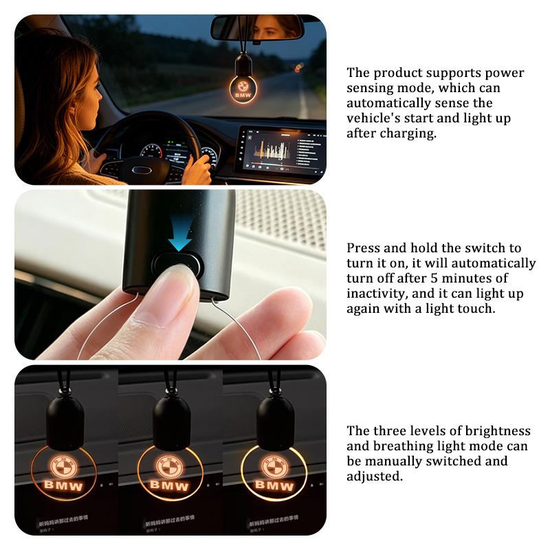 Car Luminous Acrylic Pendant Auto Hanging Decor Interior Accessories For BMW Performance X1 M3 M6 F01 F02 E34 E36 E60 F10 F20 X6 YF6