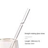 Соломинка с высоким содержанием боросиликатного стекла Прозрачный фруктовый сок Молоко Чай Напиток Аксессуары для напитков Стеклянная соломинка Стеклянная изогнутая палочка для размешивания