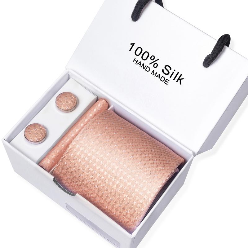 Мужской деловой галстук, квадратный шарф, подарочная коробка, полосатый простой костюм, рубашка, галстук, черный подарочный набор в коробке