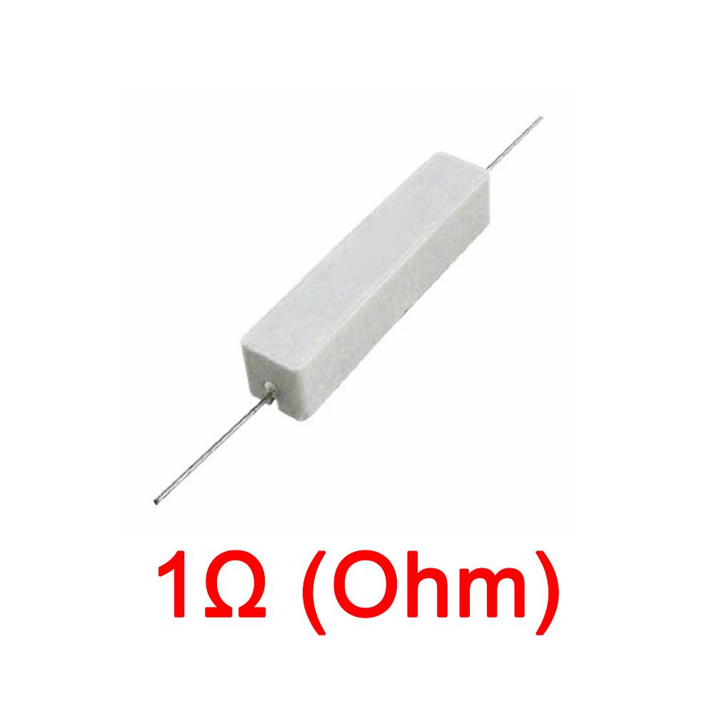 10PCS Wirewound Ceramic Cement Power Resistor Fixed Horizontal 20W Watt 0.1ohm - 100Kohm Vertical Axial Lead Resistance 5% 0.1/0.22/0.47/100/1K R Ohm