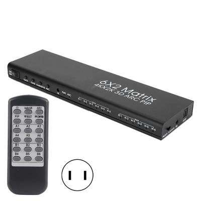 Адаптер матрицы HDMI 6x2 с гибким управлением, поддержка функции PIP ARC 4K30HZ 100‑240VUS