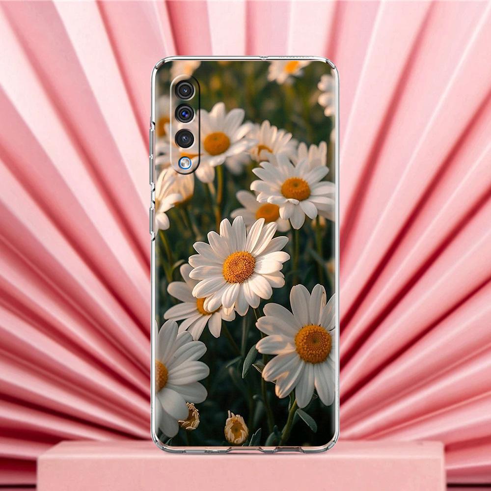 Чехол для телефона Samsung A56 A36 A26 A24 A16 A14 A12 A32 A50 A70 A22 A40 A34 A54 A42 A52 5G A04s A06 Мягкий Бледный Маленький Цветок