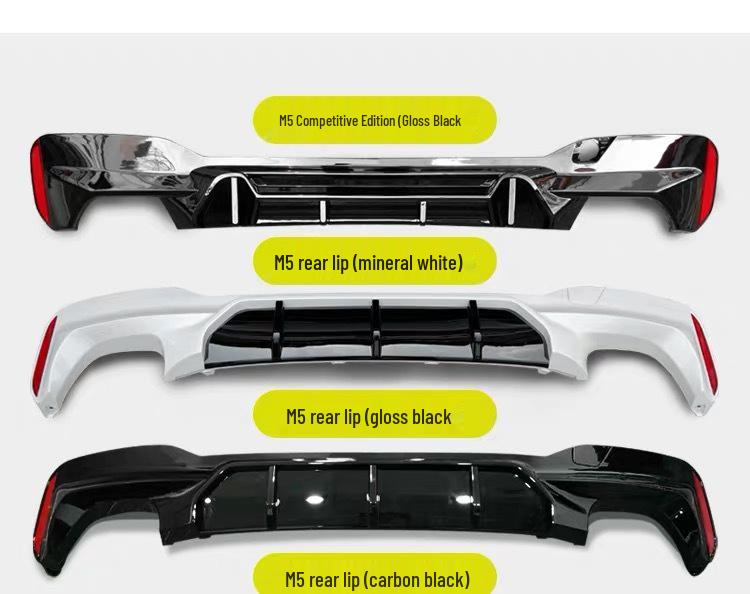 Комплект переднего и заднего бамперов в стиле M5 для BMW 5 Series G30/G38 с крылом, боковой юбкой и капотом.