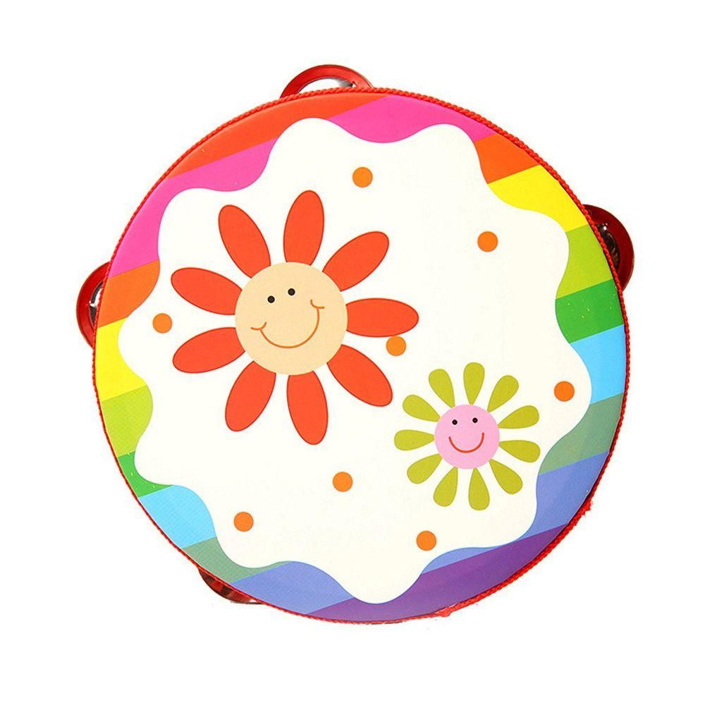 Music Toys Tambourine Cartoon Pattern Kids Bell Drum Children Hand Drum Baby Gifts