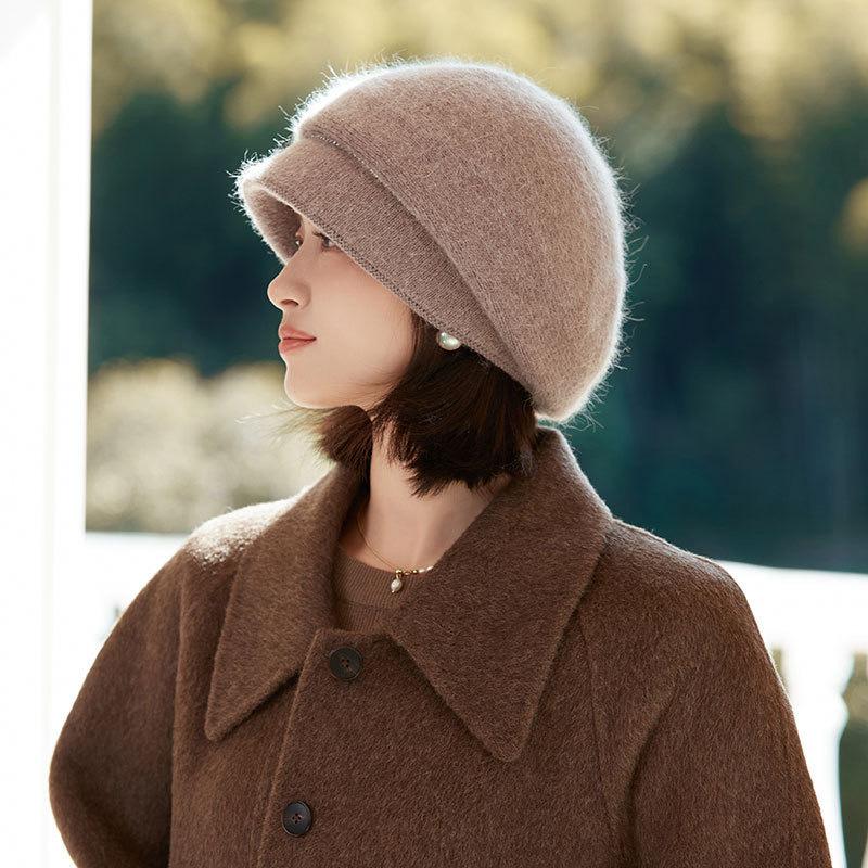 Женская уютная шапка-бини Теплая, ветрозащитная и стильная для осени/зимы Зимняя велосипедная шапка из флиса Утепленная теплая шерстяная шапка Защита ушей Вязаная шапка