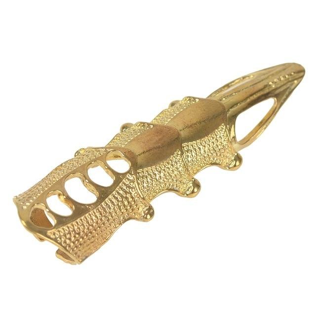 New Imixlot Punk Ring Rock Scroll Joint Armor Knuckle Metal Full Finger Claw Rings Halloween Ring Set