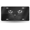Black Cat Eyes Watching Front License Plate Aluminum Decorative License Plates Funny Metal Car Plate 6"X12" Novelty Vanity Tag Cover With 4 Holes Car