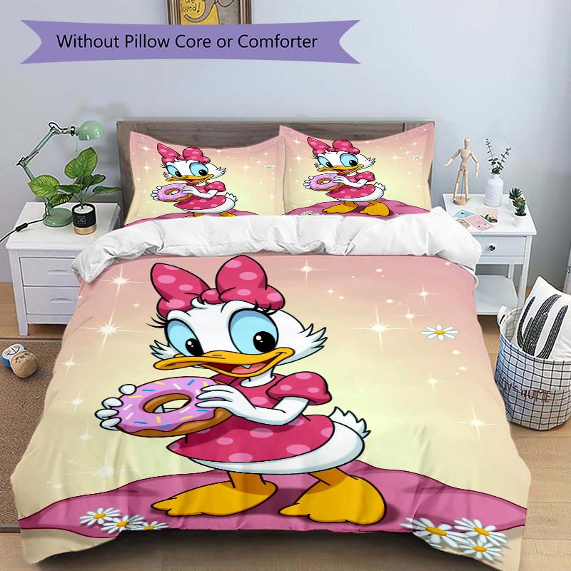 Daisy Duck Donut Delight Print 3Pcs Bedding Setduvet Cover With 2 Bedropillowcase Home Birthday Gift
