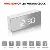 Digital LED Mirror Alarm Clock Temperature LED Light Table Time Bedside Clock