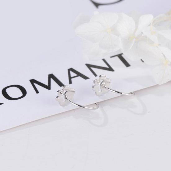 1 пара серег-пусетов высокой полировки с открытием, гипоаллергенные, с посеребрением, удобные в носке, подарок, медные женские серьги-хупы полукруглой формы с кошачьей лапкой для свиданий