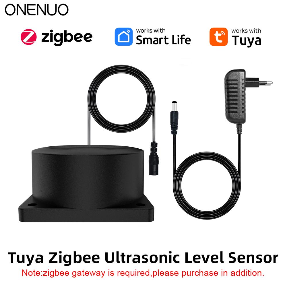Tuya App WiFi или Zigbee Беспроводной датчик мониторинга жидкости Ультразвуковой беспроводной датчик глубины Датчик уровня воды в баке