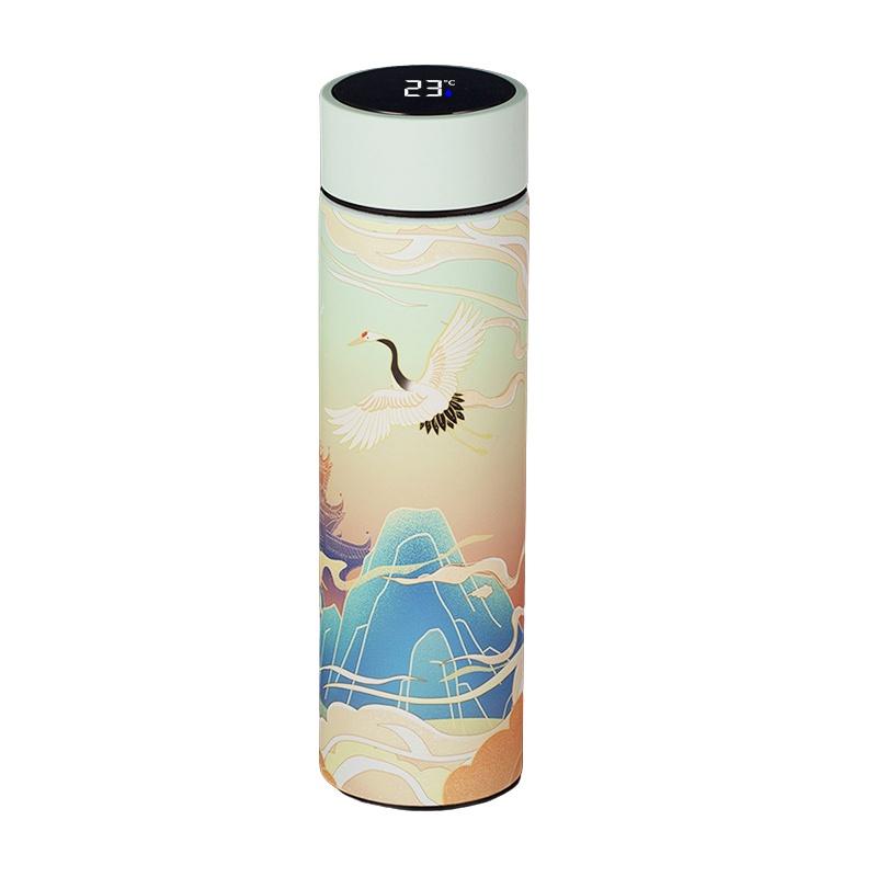 Креативный светодиодный дисплей температуры, вакуумная фляга из нержавеющей стали, 500 мл