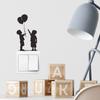 Fun-kg96 Black Silhouette Little Boy Balloon Living Room Entrance Switch with Home Beautification Wall Stickers