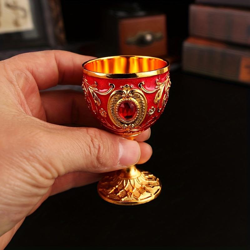 1pc, Vintage Embossed Metal Chalice Goblet for Wine, Champagne, and Liqueur - Perfect for Bars, Restaurants, and Home Decor