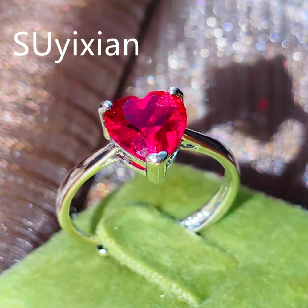 925 Sterling Silver Stylish Simple Heart Zircon Ring, Birthday Party Wedding Gift, Ladies Jewelry