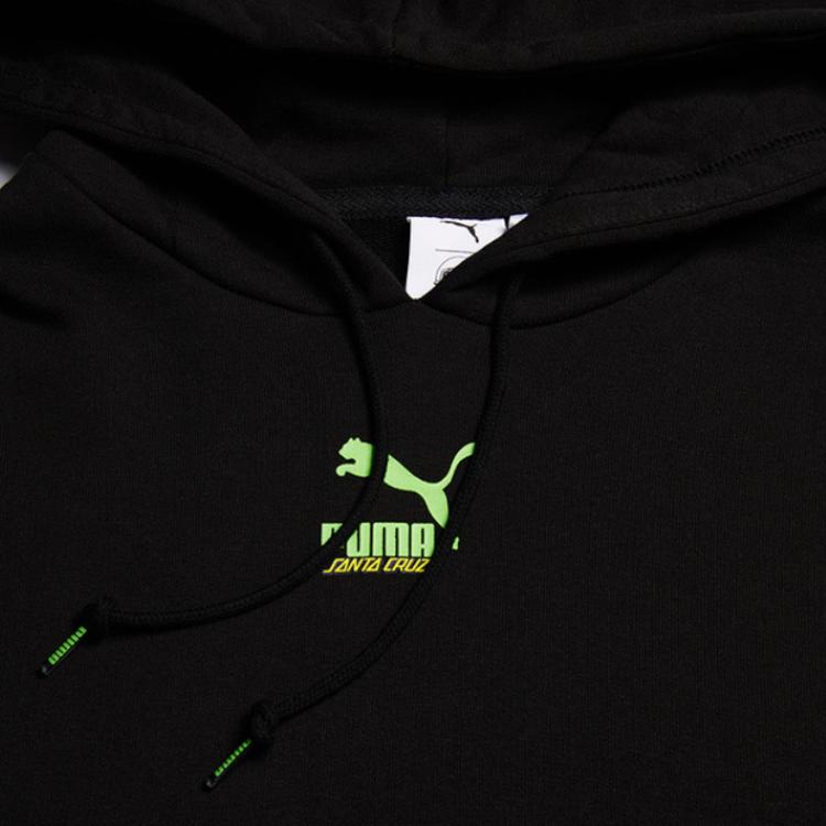 Puma Логотип Повседневный капюшон свободный трикотажный свитер женский топы черный 532247-01
