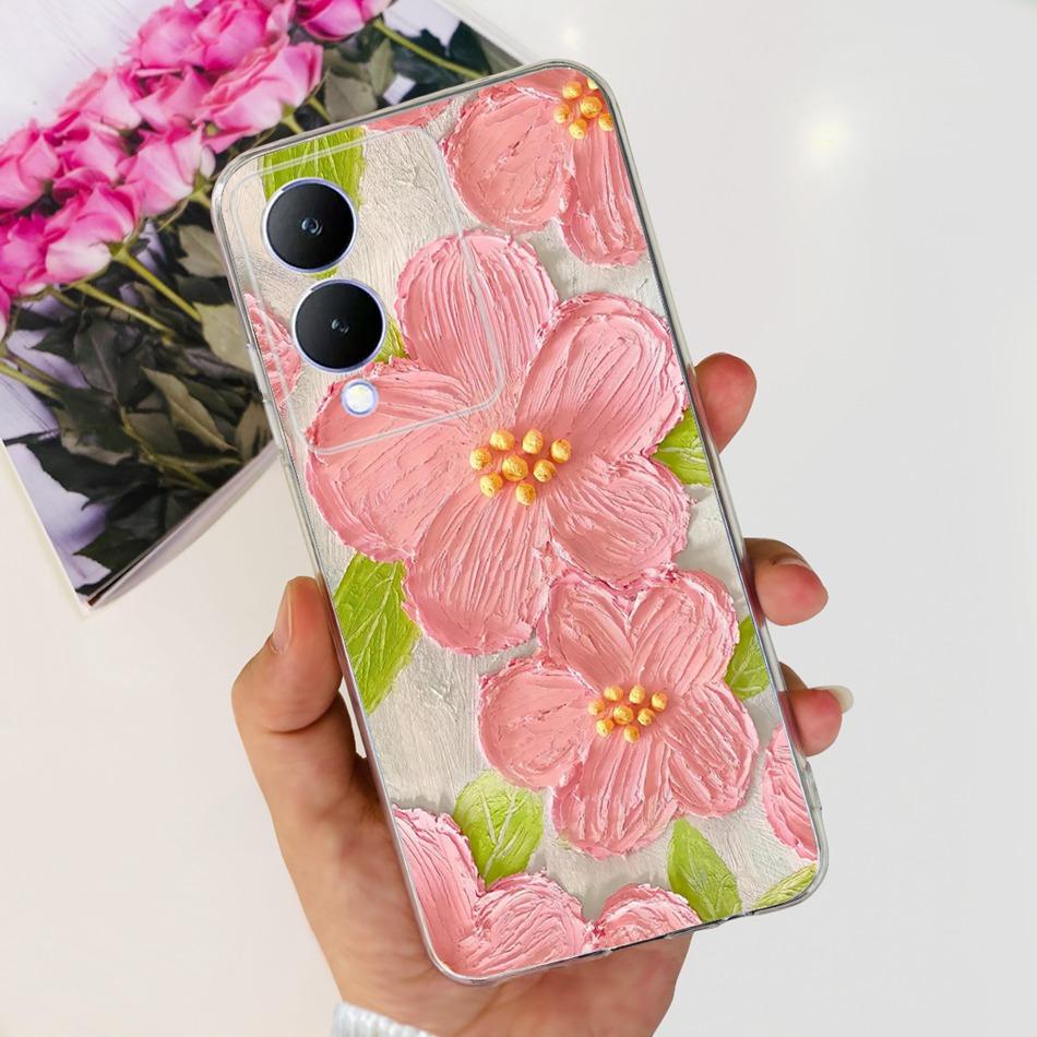 For Vivo Y17s Case 2023 Elegant Pattern Soft Silicone TPU Phone Back Cover For Vivo Y17s 4G VivoY17s Y 17S Bumper