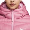 Nike Спортивная куртка Windrunner Down-Fill с капюшоном, однотонная, средней длины, с логотипом, женская, верхняя одежда, розового цвета CU5092-614
