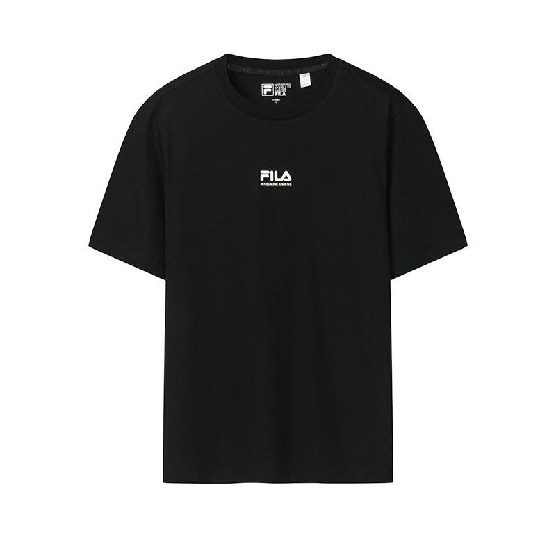 Fila Оригинальная Классическая Футболка с Круглым Вырезом Однотонная Удобная с Коротким Рукавом Мужские Топы F11M639115FBK