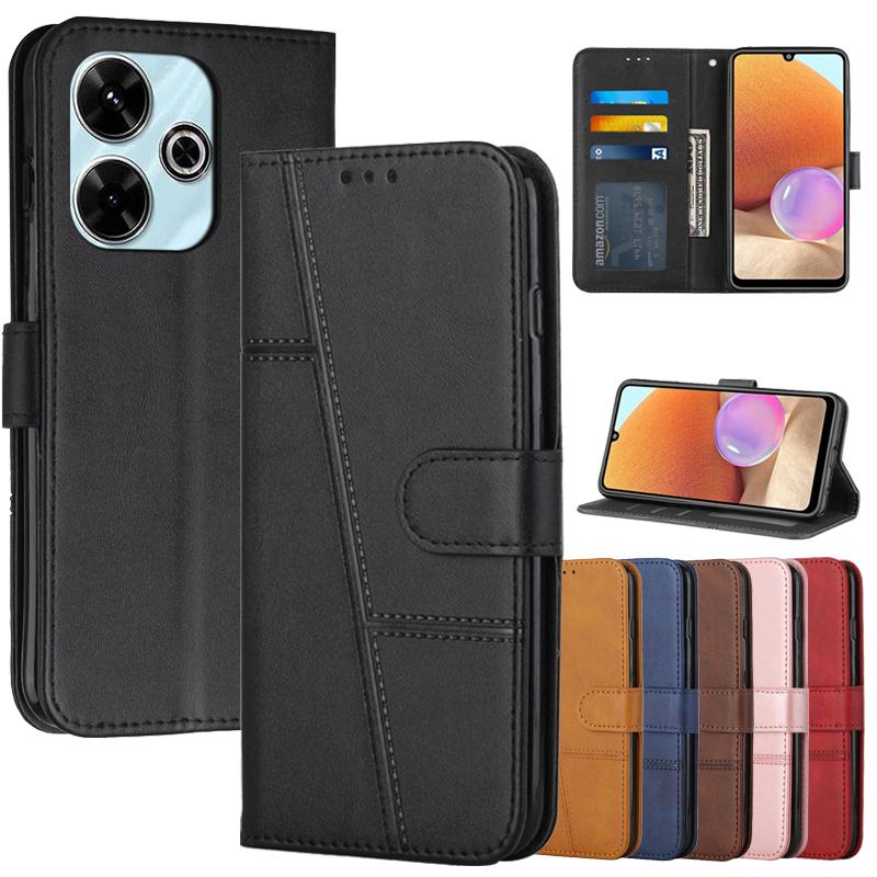 Кожаный чехол-книжка 14c для Xiaomi Redmi 13 14C 13C 12C 12 5G 11A 10A 10C 10 2022 14R Магнитные чехлы Подставка Кошелек Чехол для телефона
