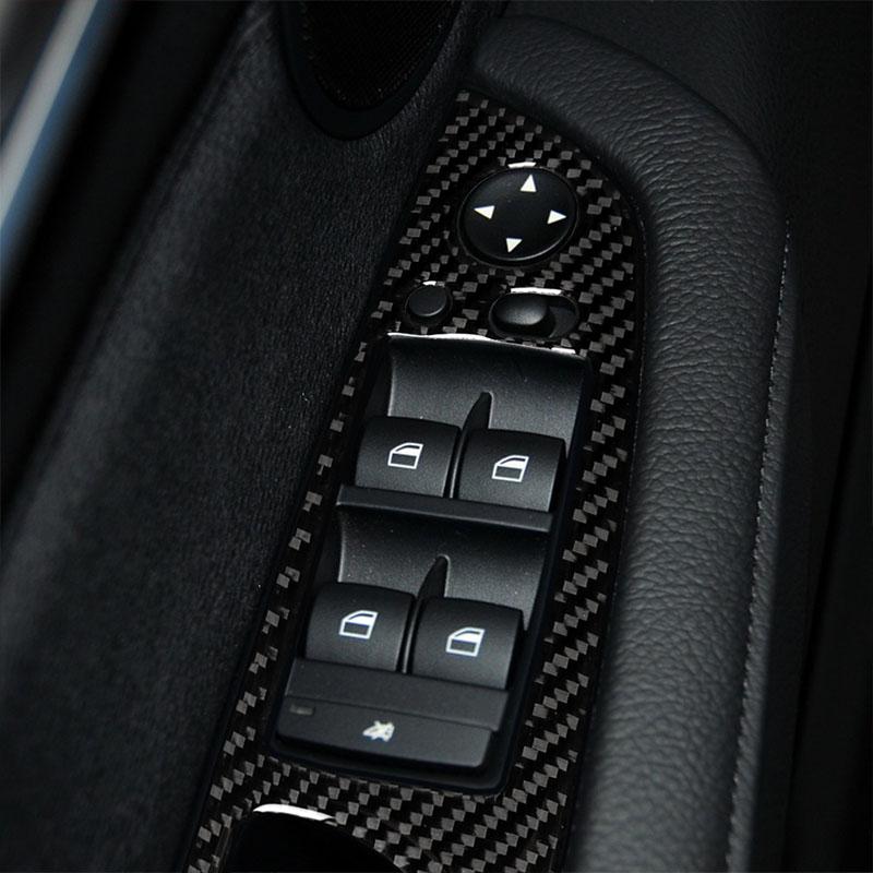 Для BMW X5 E70 X6 E71 4 шт. углеродное волокно автомобильный переключатель окна подъемник панель управления украшение рамы ремонт отделка наклейки