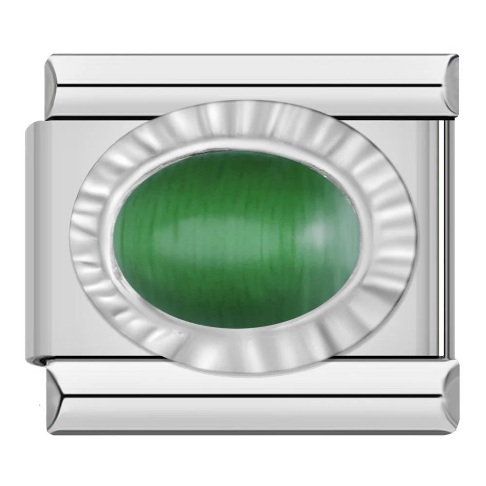 2023 Мода Сердце Эллиптический Прямоугольник CZ Шарм Итальянские Звенья Подходит Для Браслета 9 мм Из Нержавеющей Стали Изготовление Ювелирных Изделий DJ692