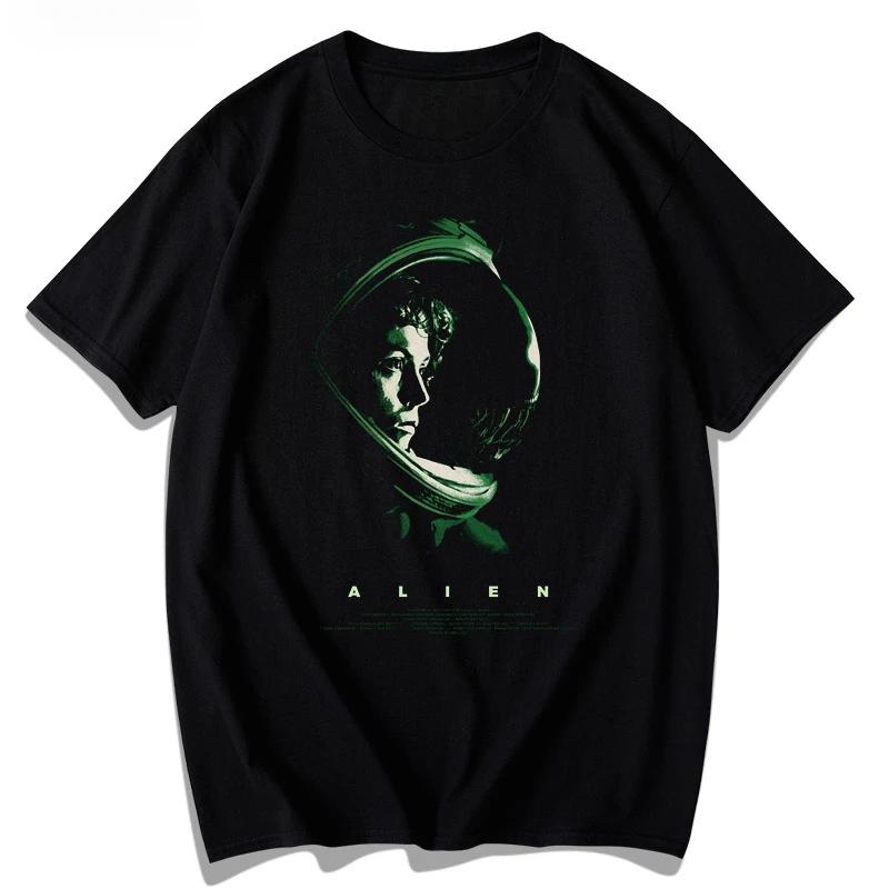 2024 Alien Film Surrounding Space Horror Science Fiction Film Heavy Cotton Men and Women Short-sleeved Spring and Summer T-shirt